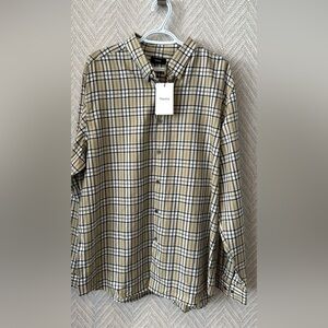 Theory Men's Checkered Shirt - Beige and Black